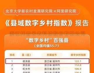 ​数字乡村指数全国百强县域榜单发布，位居榜单前十的县域都做了啥？